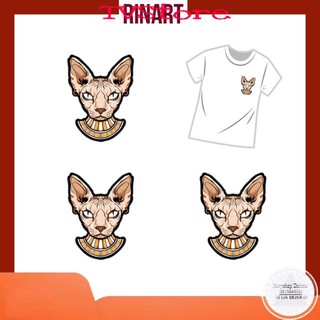 Decal Logo Sticker Patch in áo ủi trực tiếp lên vải hình mèo nhân sư Sphynx cực cá tính
