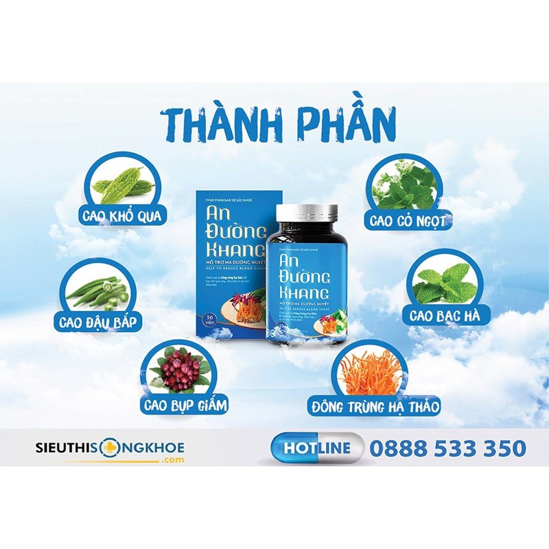 An đường khang hộp 30 viên hỗ trợ điều hoà đường huyết