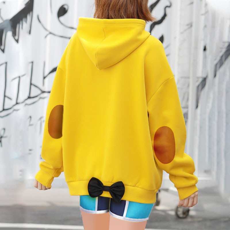 Women's Hooded Sweatshirt Yellow Cute Japanese Anime Clothes Set