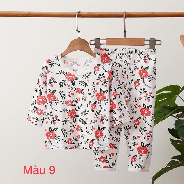 Bộ cotton thông hơi dài tay cho bé từ 9 đế 21kg (Bảng màu 5-10)