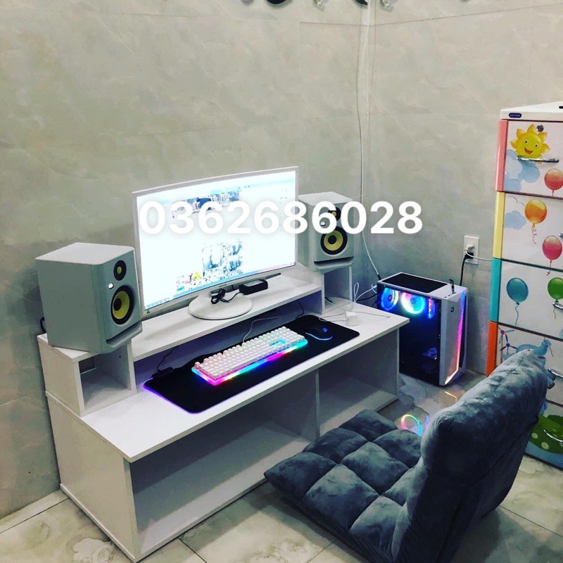 kệ ti vi kèm kệ loa vi tính 1m2