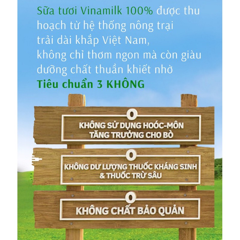 Sữa tươi tiệt trùng có đường Vinamilk 100% sữa tươi lốc 4 hộp x 180ml