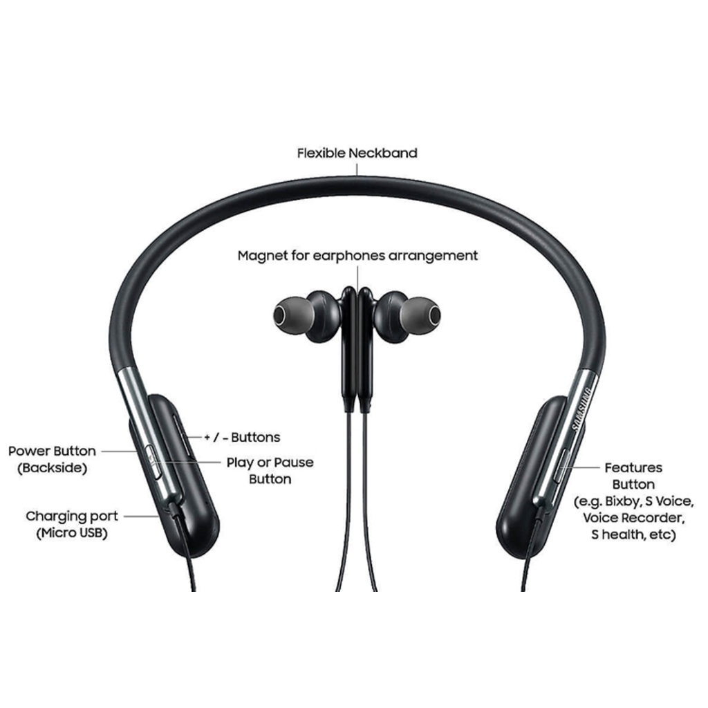 Tai Nghe Bluetooth Samsung U Flex, Âm Thanh Vòm 12D Hifi Stereo, Pin Khủng 1000mA Sử Dụng Liên Tục Lên Đến 12h