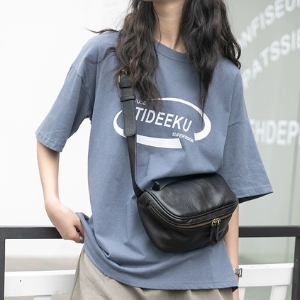 Túi đeo chéo da khóa ngược phong cách Unisex chất mềm mịn dễ mix đồ