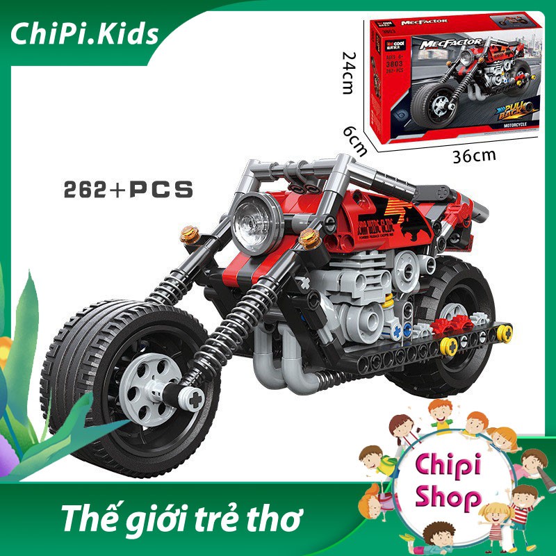 Đồ chơi Lego lắp ráp mô hình xe phân khối lớn 3D MecFactor 3803 262 chi tiết