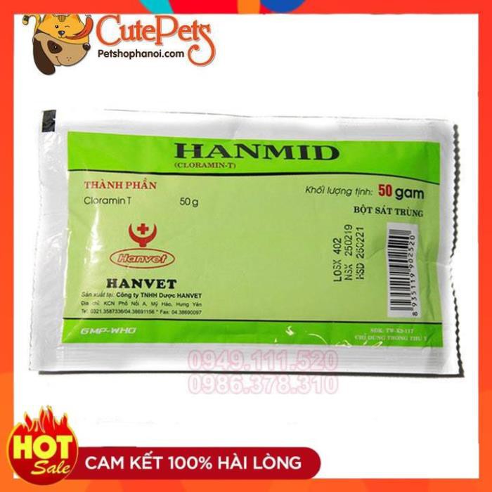 Khử trùng chuồng trại Hanmid 50g Cloramin-T - Phụ kiện thú cưng Hà Nội