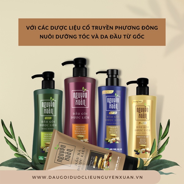 DẦU GỘI DƯỢC LIỆU NGUYÊN XUÂN - CHIẾT XUẤT THẢO DƯỢC THIÊN NHIÊN, CHO MÁI TÓC ÓNG Ả, BÓNG MƯỢT - DƯỢC PHẨM HOA LINH