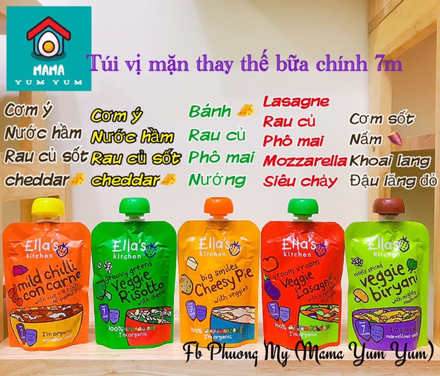 DATE 6,8/2022 TÚI BỘT ĂN DẶM VỊ MẶN ELLA’S KITCHEN 𝗖𝗛𝗢 𝗕𝗘́ 𝟳 𝗧𝗛𝗔́𝗡𝗚 ( 7mt+) của Anh