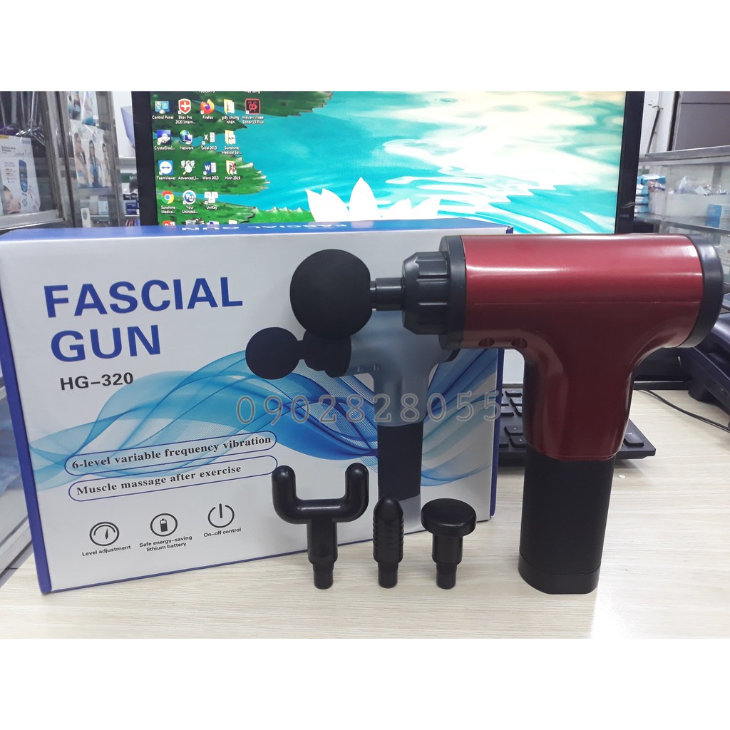 [CHÍNH HÃNG]SÚNG MASSAGE CẦM TAY - MÁY MASSAGE CẦM TAY GIÚP GIẢM MỠ, GIÃN CƠ BẮP GIẢM NHỨC MỎI VAI GÁY FASCIAL GUN