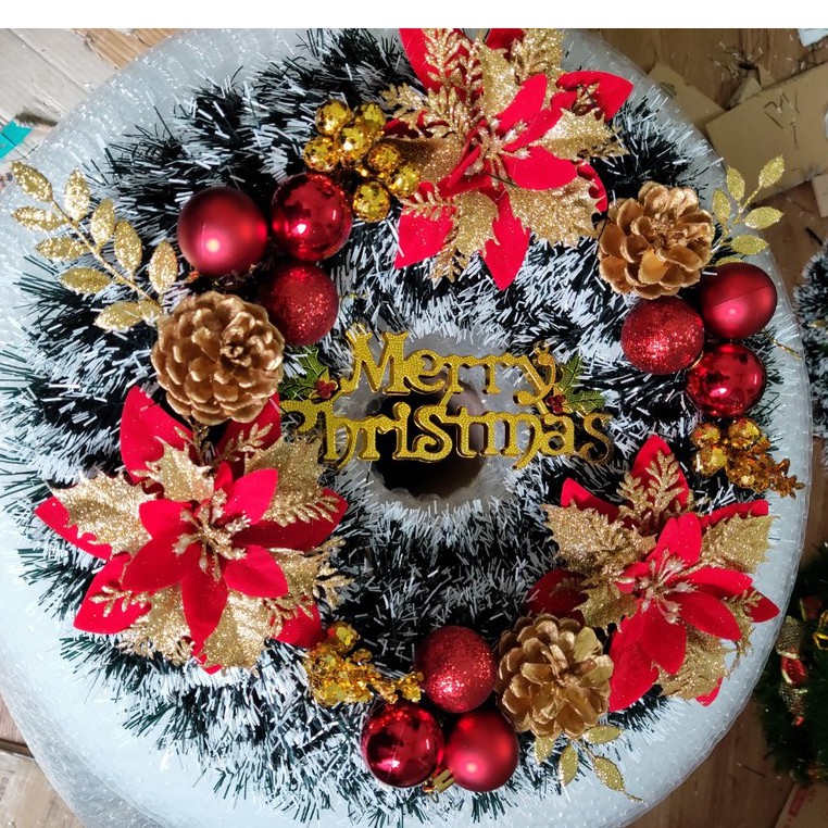 Vòng Trang Trí Giáng Sinh Noel - Vòng Nguyệt Quế 40 cm đẹp