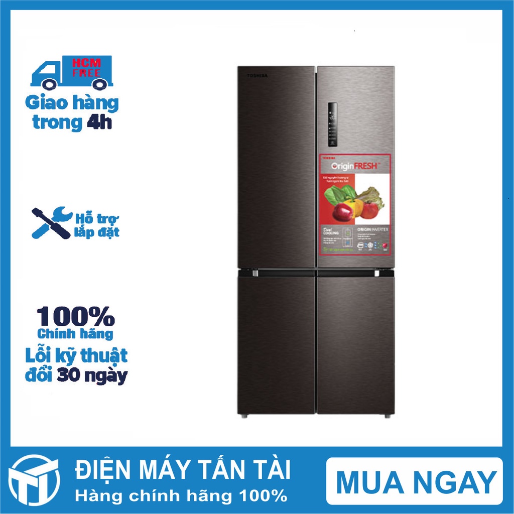Tủ lạnh Toshiba Inverter 511 lít GR-RF610WE-PMV - Làm lạnh đa chiều, Kháng khuẩn, Khử mùi Pure Bio, Miễn phí giao hàng.