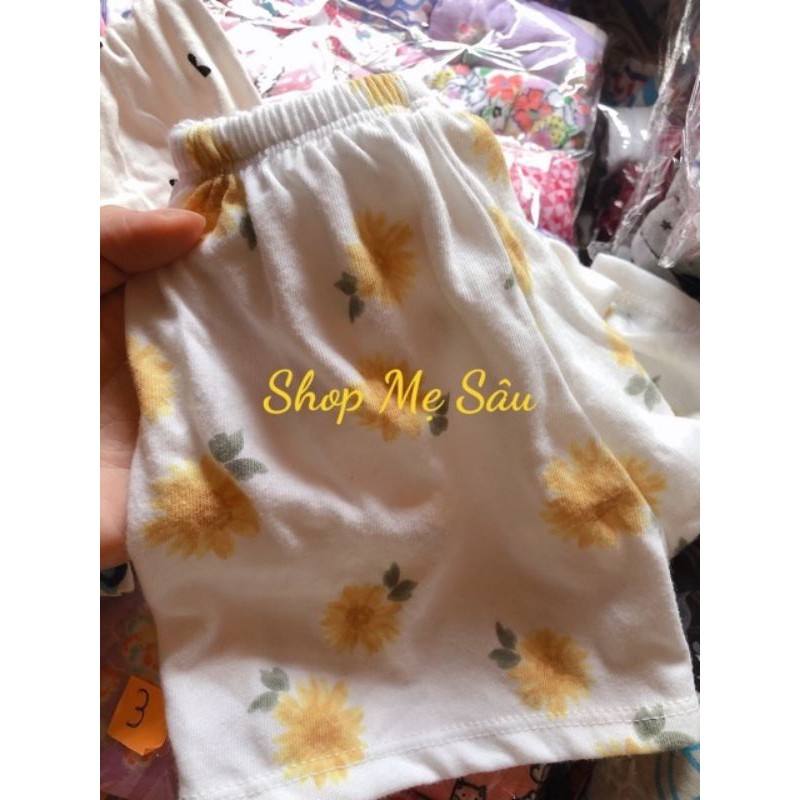 Set 10 quần đùi cotton vải dư cho bé gái, bé trai ( hàng tự may vải dư)