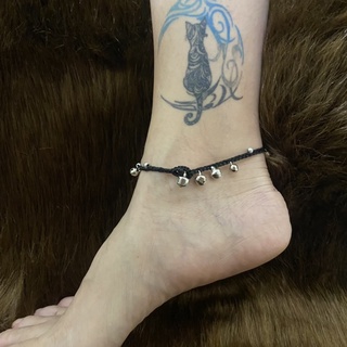 Simple macrame Anklet with bells and beads - Lắc chân chuông macrame