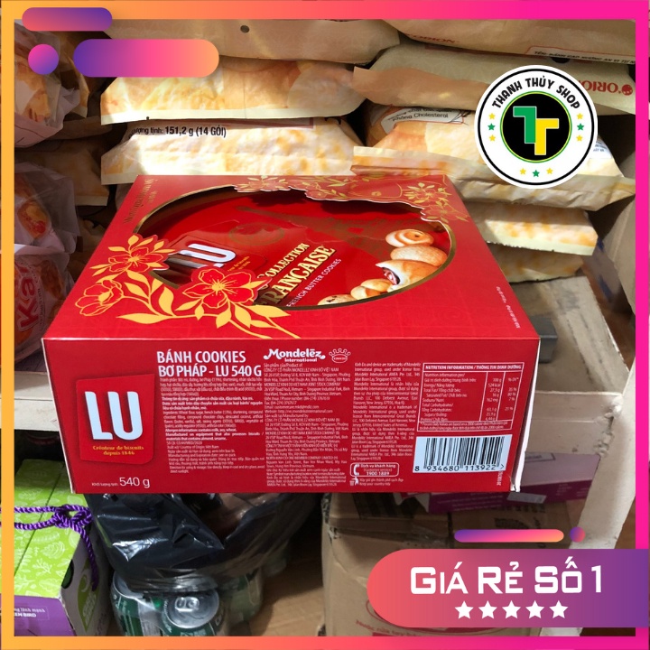 Bánh quy bơ Pháp hiệu LU quà tặng sang trọng đẳng cấp hộp thiếc kèm túi xách loại 540g | BigBuy360 - bigbuy360.vn