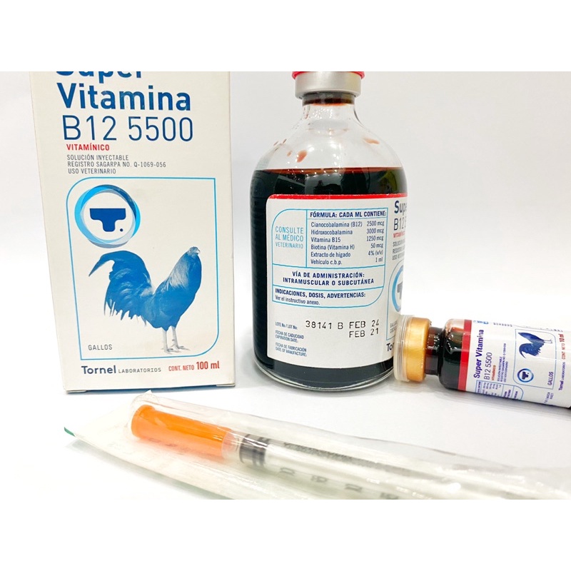 Super Vitamina B12 5500 dành cho gà đá, tăng nước máu, mau hừng gà, chai 10ml.