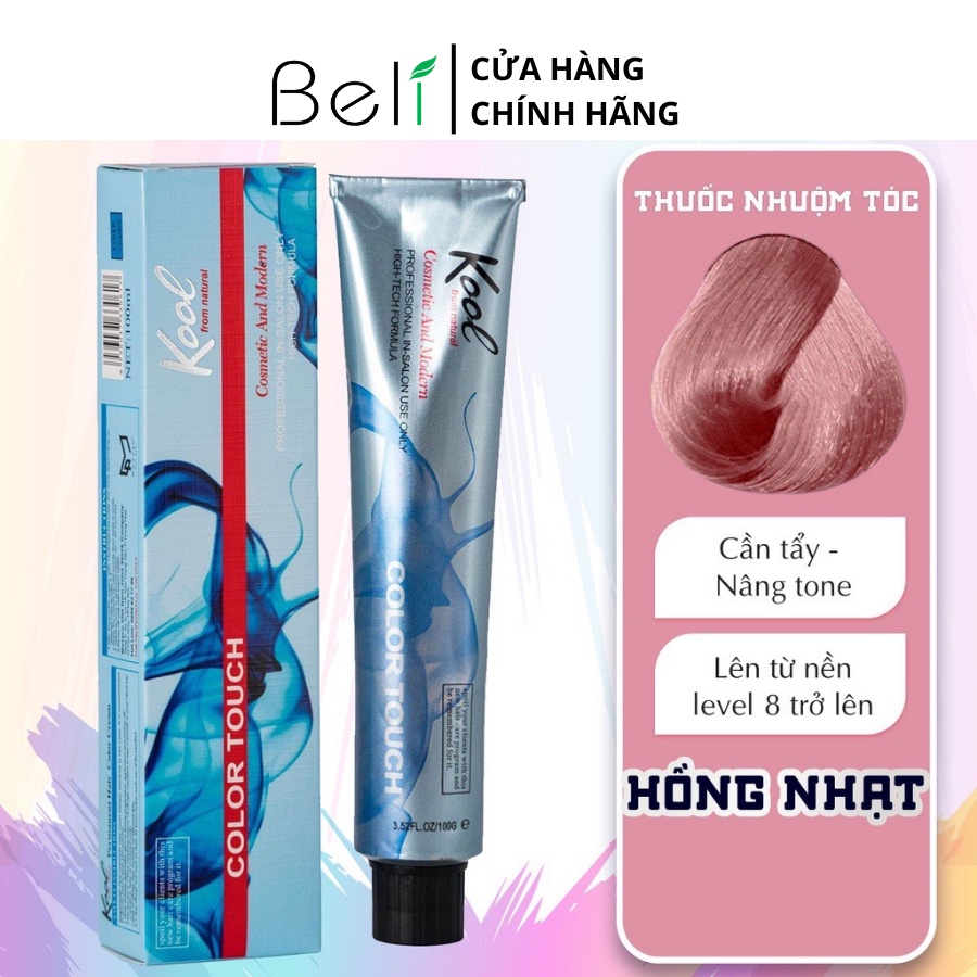 Thuốc Nhuộm Tóc KOOLPRO Màu Hồng Ánh Be Kèm Tẩy - Tuýp 100g  - N026 - Beli Official Store