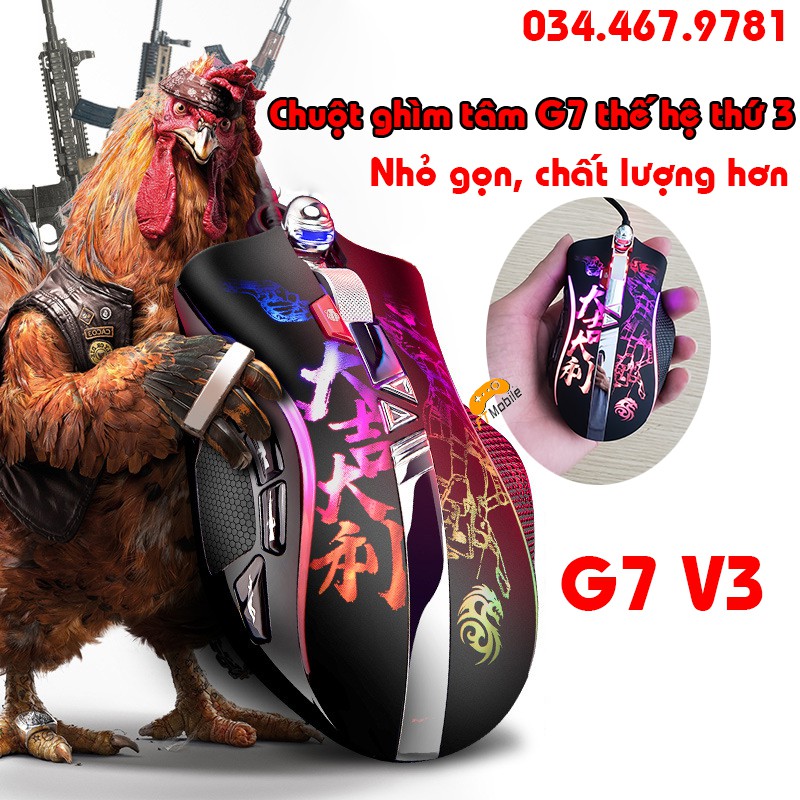 [Mã SKAMSALE10 giảm 10% đơn 200K] Chuột ghìm tâm G7 V3 - Bản nâng cấp hoàn hảo hỗ trợ ghìm tâm và autotap tất cả các loạ