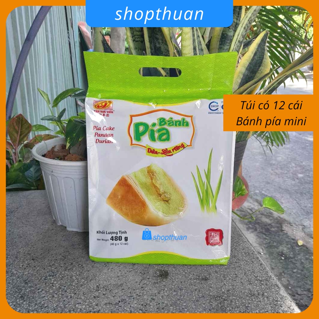 Bánh pía lá dứa sầu riêng Tân Huê Viên 480g ( 12 cái ) - Bánh pía mini