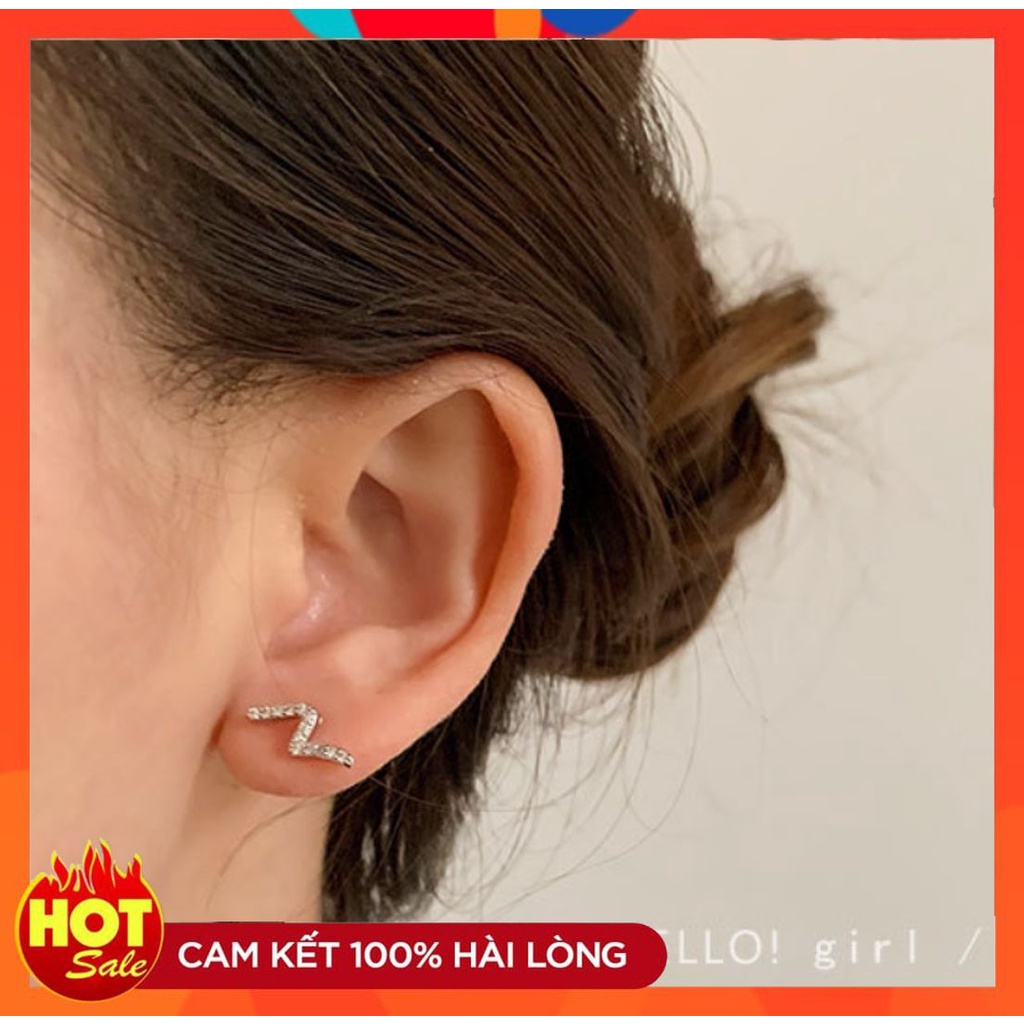 [HOT] BÔNG TAI KHUYÊN TAI HÌNH TIA CHỚP NHỎ XINH PHONG CÁCH THỜI TRANG CÁ TÍNH 221BT018