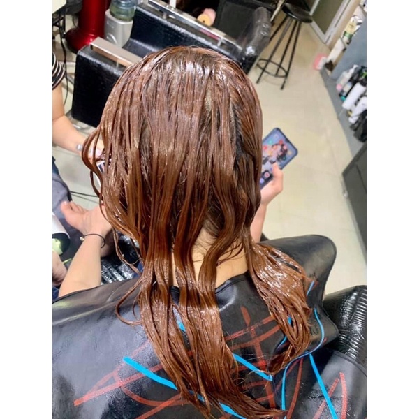 Bóc Màu Đen Đỏ Xanh Đen Rêu Thần Tóc Không Pha Oxi Không Tẩy Tóc