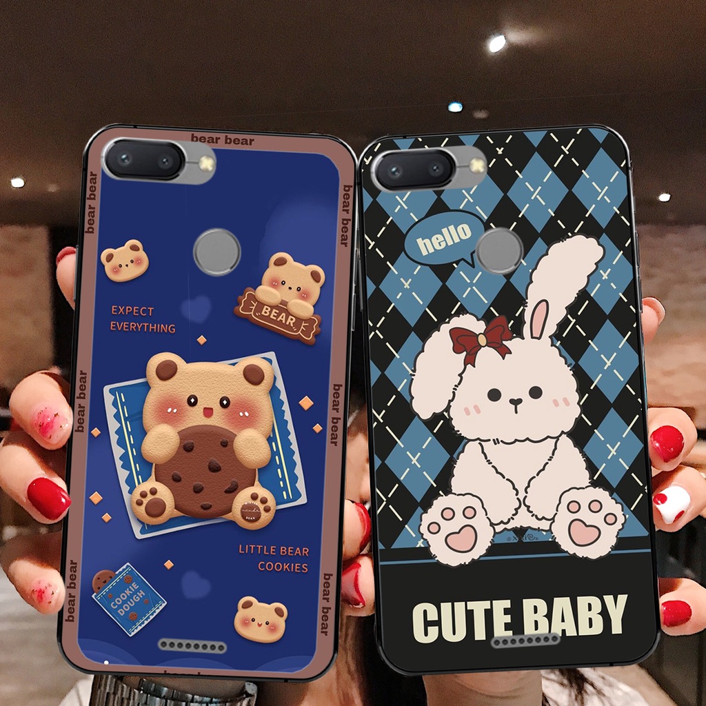 Ốp lưng Xiaomi Redmi 6 / Redmi 6A in hình cute, chú gấu tinh nghịch siêu chất siêu rẻ