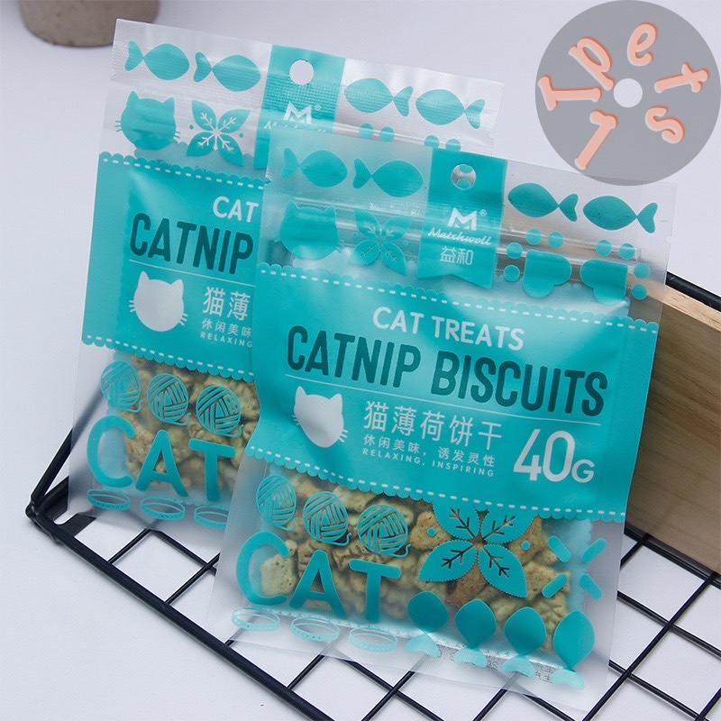 Bánh Quy Catnip Biscuits Tiêu Búi Lông &amp; Giảm Hôi Miệng Cho Mèo 40g