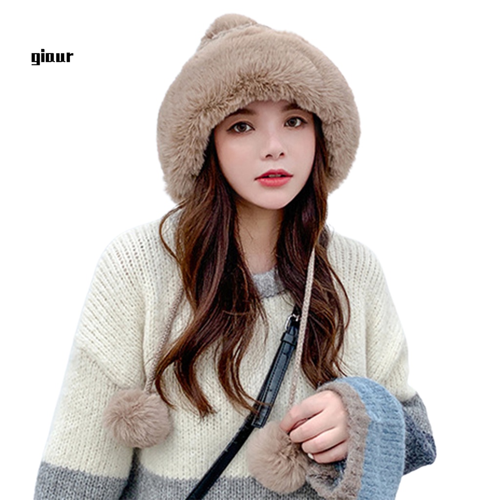 Mũ trùm đầu màu sắc đơn giản chất liệu dày dặn chống gió giữ ấm tiện dụng
