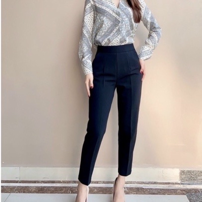 Quần Baggy Cạp Chun To BảnQuần Âu Cạp Công Sở cạp chun bản to  chất mát, dày dặn đứng form-mã baggy công sở