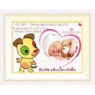 Tranh thêu chữ thập 12 con giáp ( con chó) 222710