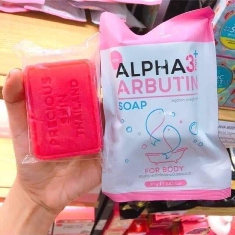 Soap xà phòng Body Alpha Arbutin 3+ Plus Thái Lan tắm trắng, sáng da bánh 80g - CO182