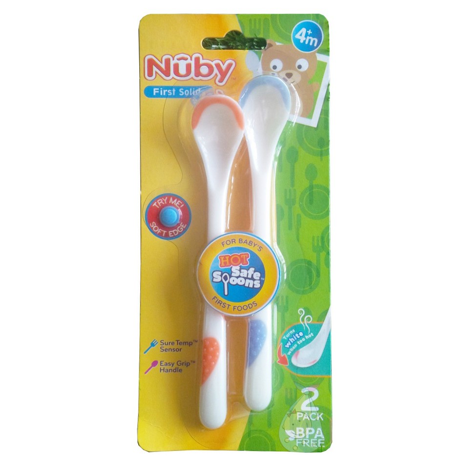 Bộ 2 thìa cán dài báo nhiệt Nuby