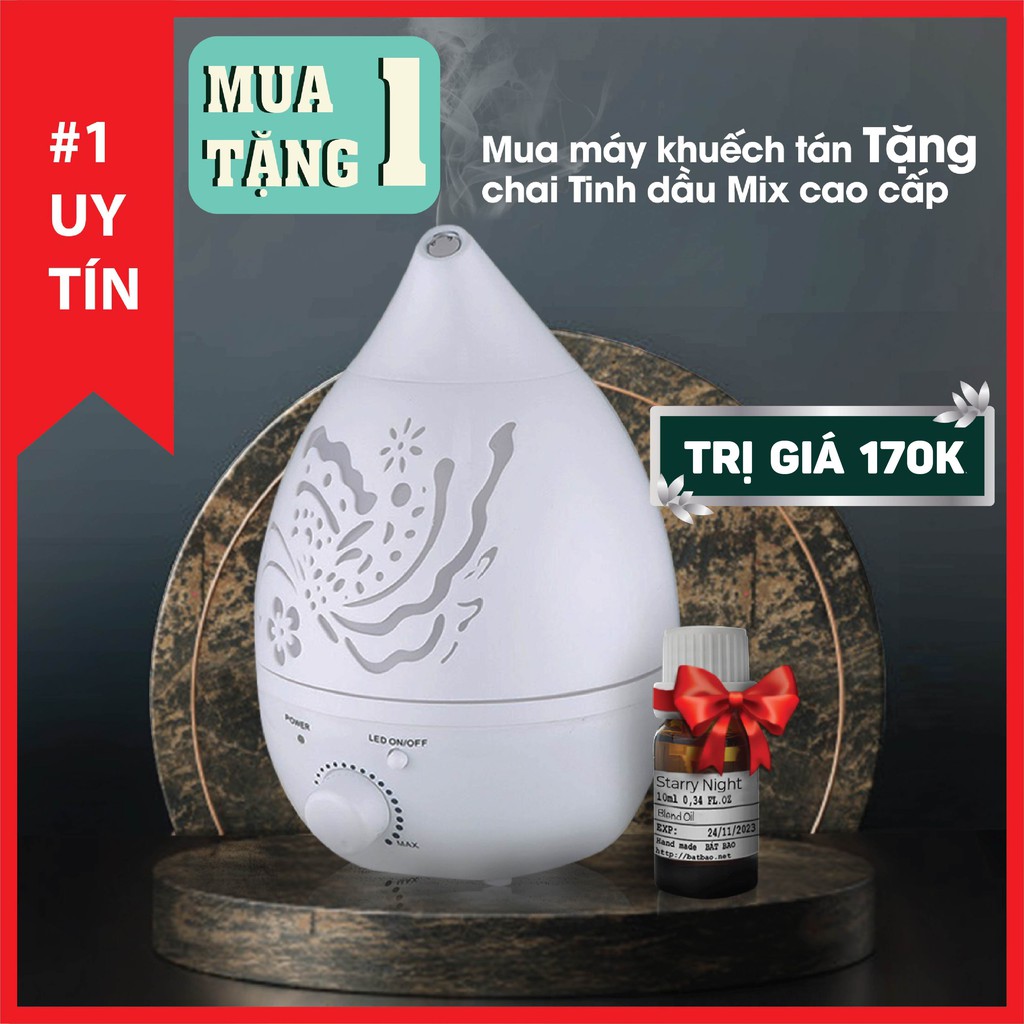 Máy khuếch tán phun sương siêu âm Hồ Điệp Một Vòi cao cấp dành cho phòng lớn, showroom, tự ngắt an toàn bảo hành 3 tháng