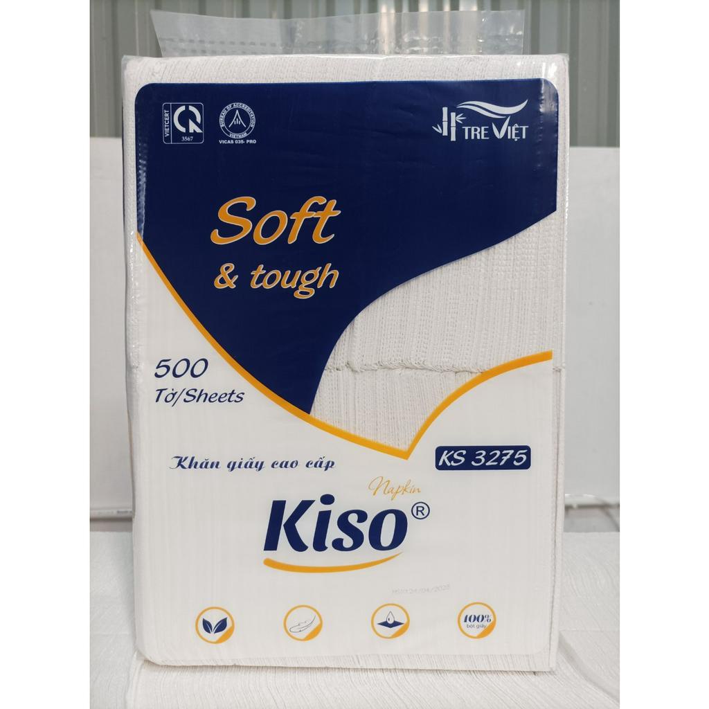 Gói 500 tờ Giấy ăn vuông Kiso 320 x 320, Giấy ăn vuông nhà hàng, Giấy gấu, Giấy ăn Emos
