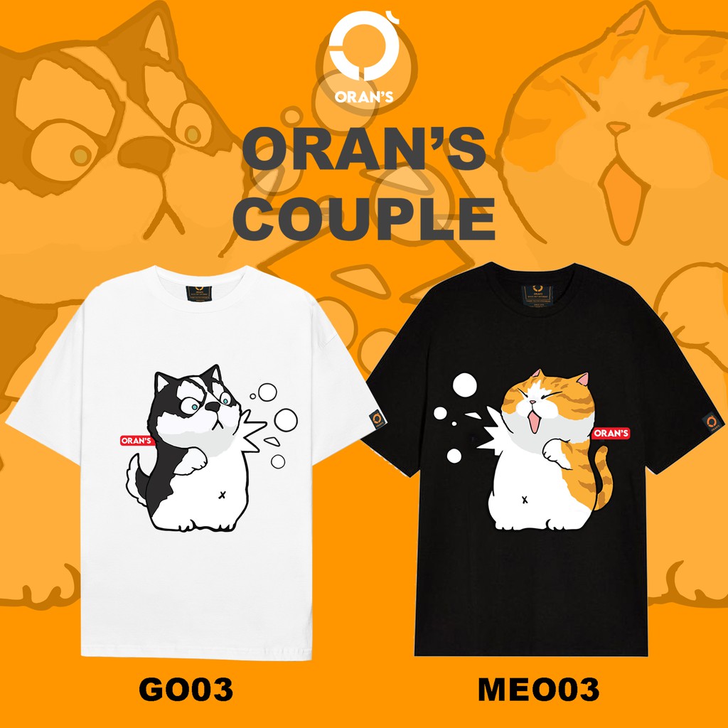 Áo thun Couple Tee phông trơn nam nữ tay lỡ Oversize chất COTTON 100% siêu thấm hút mồ hôi, FULLBOX ORANS - ORAN'S TEE