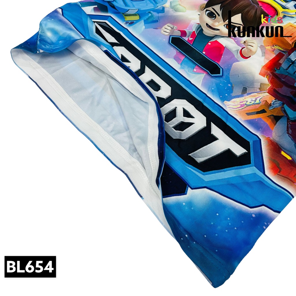 Quần áo trẻ em KUNKUN BL654 in 3d sát nách hoạt hình tobot size đại từ 10-60kg chất thun lạnh cho bé trai 3-12 tuổi