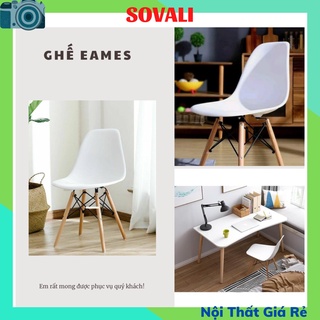 Ghế làm Việc EAMES chân gỗ đan sắt đa năng dành cho phòng ăn, phòng khách, cafe, văn phòng,học tập sovali