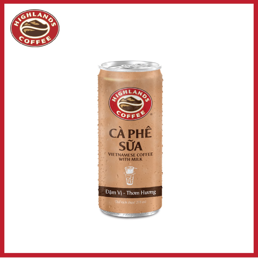 Lốc 6 Lon Cà Phê Sữa Đá Highlands Coffee 235ml/lon