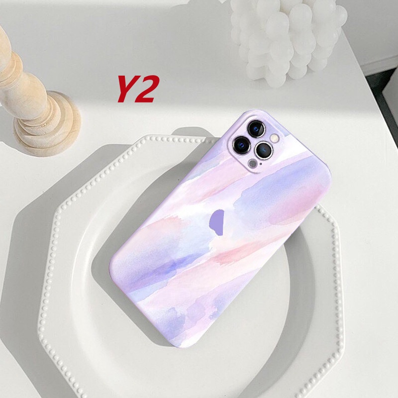 Ốp Điện Thoại Silicon Mềm Khung Vuông Vẽ Màu Nước Cho Iphone 6 7 8 Plus X Xr Xs Max Iphone 13 11 12 Pro Max | WebRaoVat - webraovat.net.vn