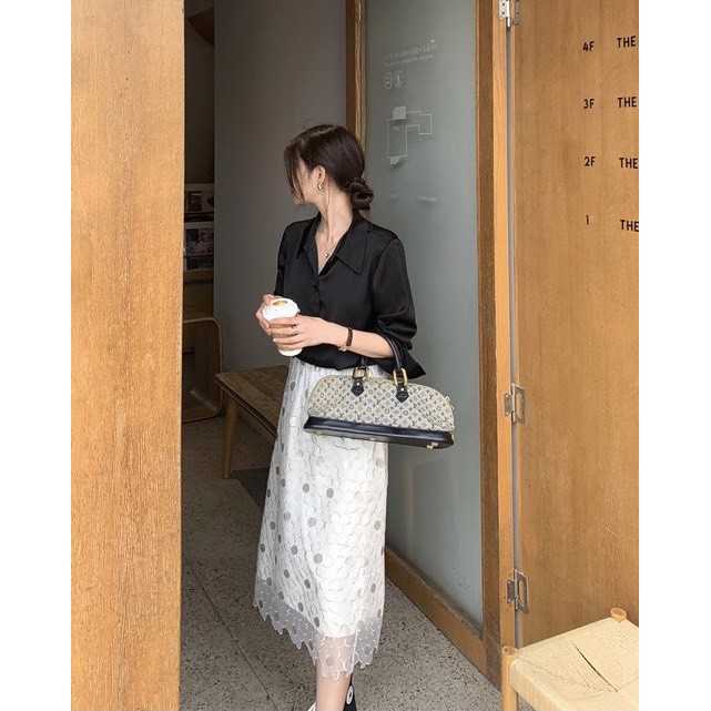 Áo Sơ Mi Nữ Form Rộng Chất Đũi Màu Trắng Đen Dài Tay Ulzzang Cao Cấp | BigBuy360 - bigbuy360.vn