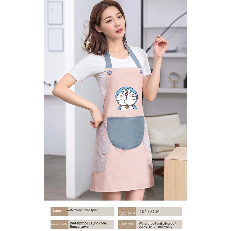 Tạp Dề Chống Thấm Dầu Chống Thấm Nước In Hình Doraemon Dễ Thương Phong Cách Mới 2022 Dành Cho Bạn Nữ