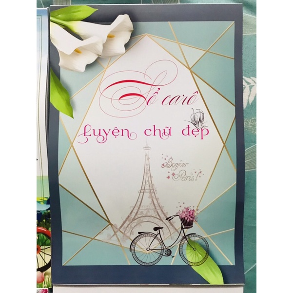 Sổ Caro luyện chữ đẹp- giấy siêu dày, hình siêu đẹp