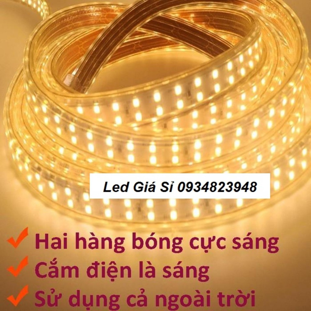 Cuộn led 2835 100m 220v tặng kèm 3 dây nguồn tốt