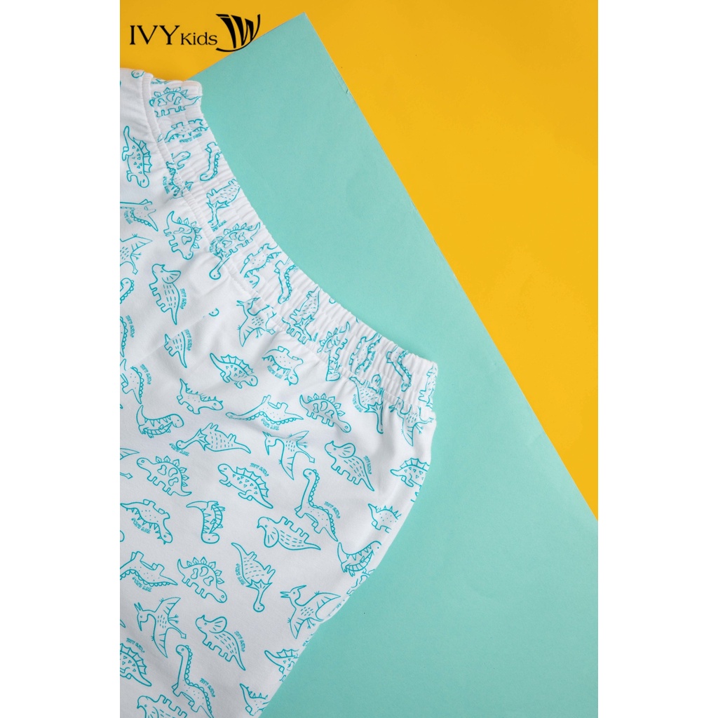 Bộ đồ khủng long phối túi bé trai IVY moda MS 57K1482