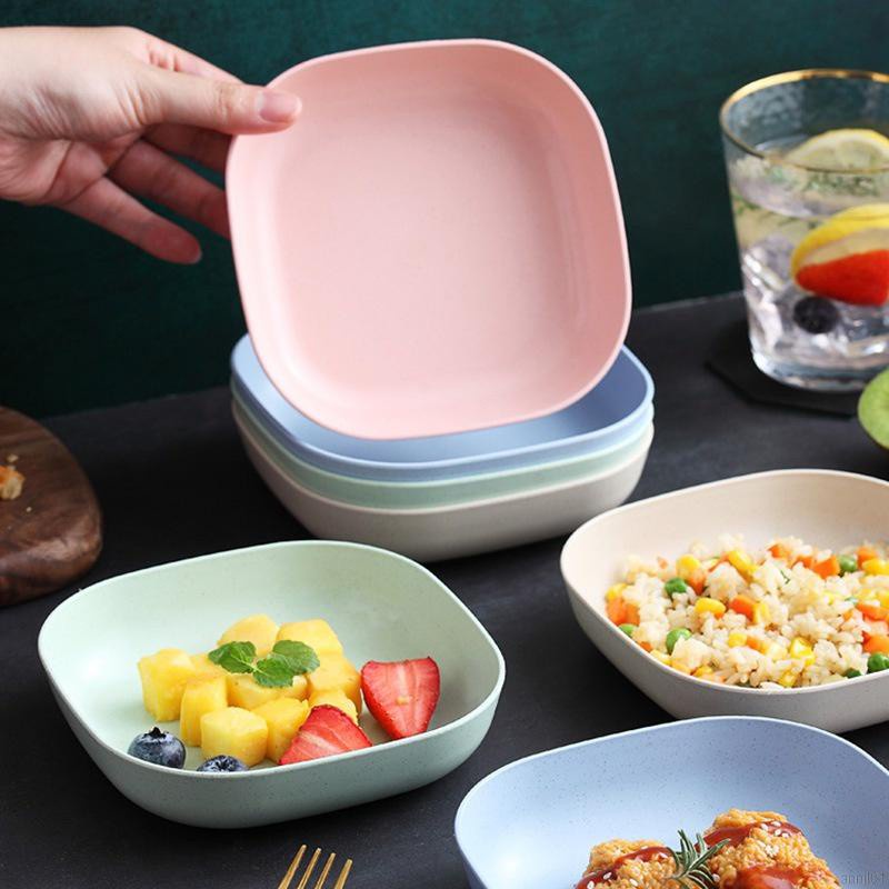 Đĩa đựng trái cây / thức ăn bằng lúa mạch tiện lợi cho gia đình