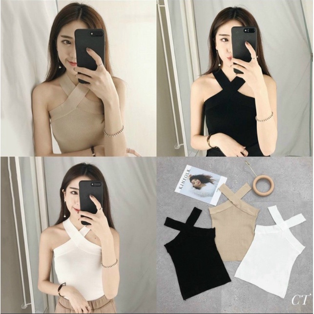 (Hàng Đẹp Xịn ) Áo Thun Body 2 Dây Phối Chéo,áo bra dáng Croptop tăm dãn, Áo phông nữ cá tính 899