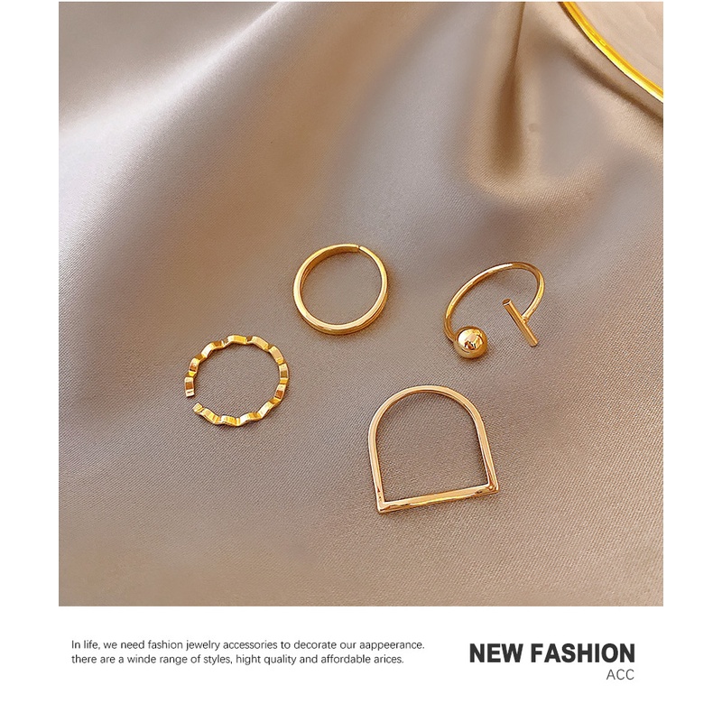 Nhẫn - Set 4 nhẫn cá tính R05