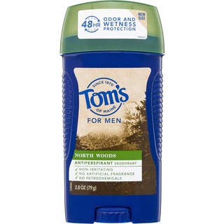 Lăn khử mùi nam dạng sáp Tom's of Maine Men's Wide Stick Natural Antiperspirant Deodorant North Woods 79g (Mỹ)