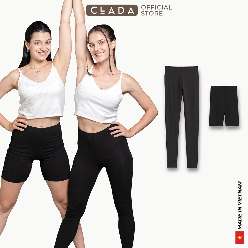 Combo 2 Quần legging nữ Cotton thương hiệu Clada
