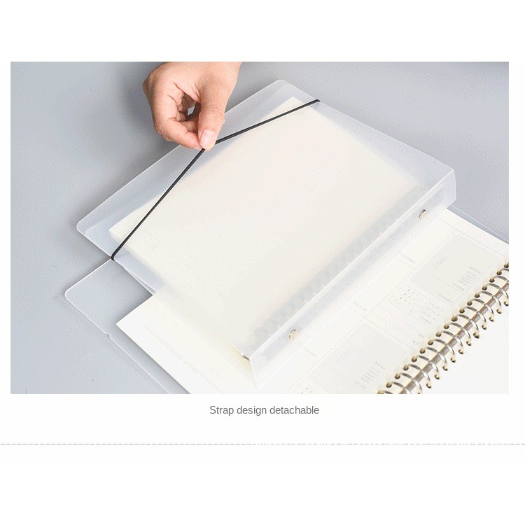 MUJI Style Notebook Grid Paper Unprotective A5 Notebook B5 Notebook Loose Leaf Notebook Minimalist Planner Frosted Transparent Cover Live Page Bind 20 Holes 26 Hole Horizontal Grid Loop Paper Storage Replaceable