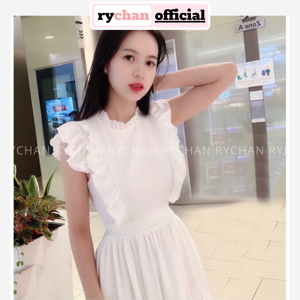 [ẢNH THẬT CUỐI] DM010 - Đầm Maxi Form Xòe Phối Bèo Cột Nơ Lưng